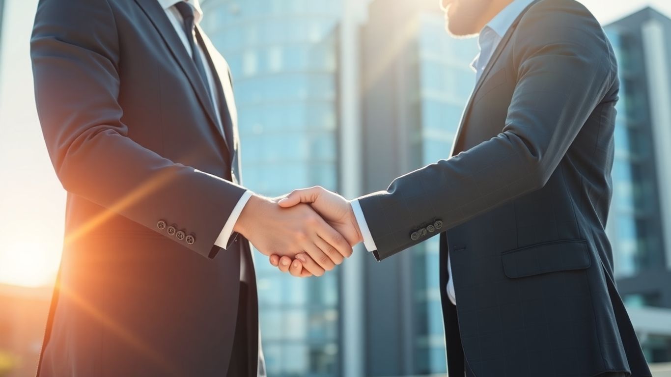 Handshake symbolizing partnership and referrals for insurance agents.