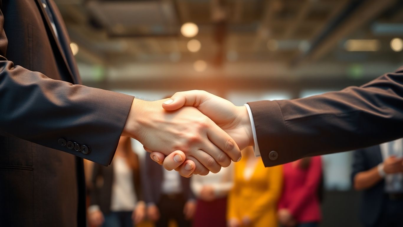 Handshake symbolizing recruitment agency growth and connections.