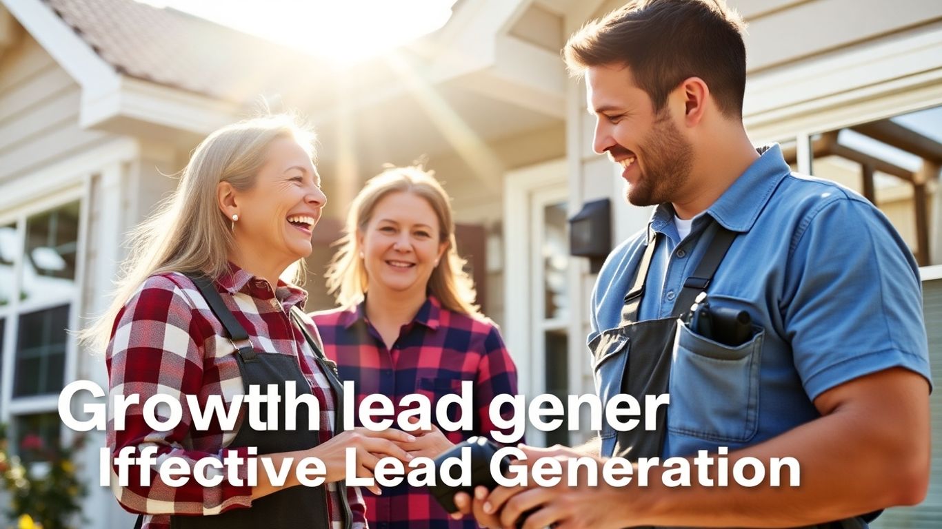 Homeowner and service professional smiling, home services growth.