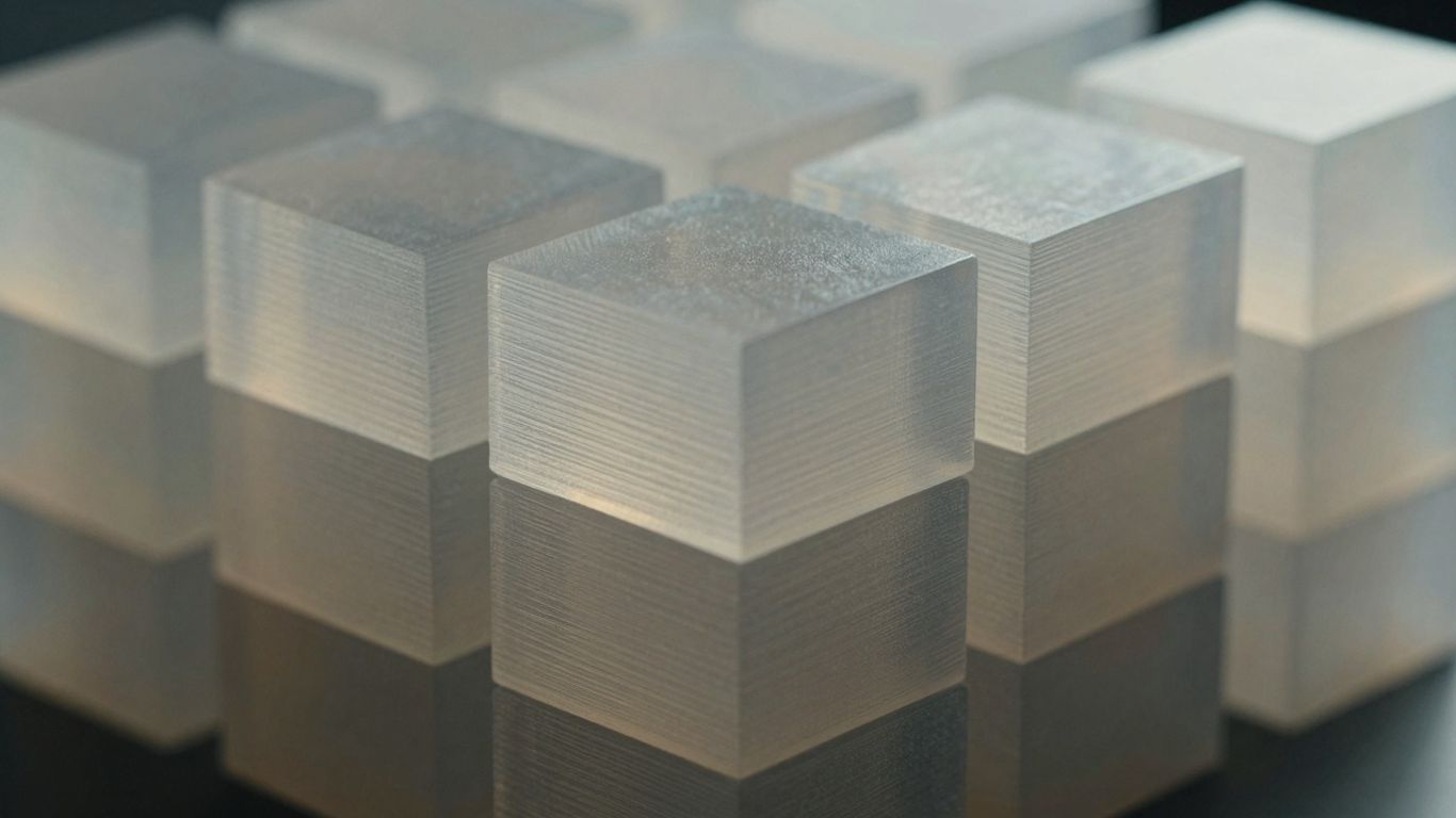 Abstract geometric data blocks stacked neatly.