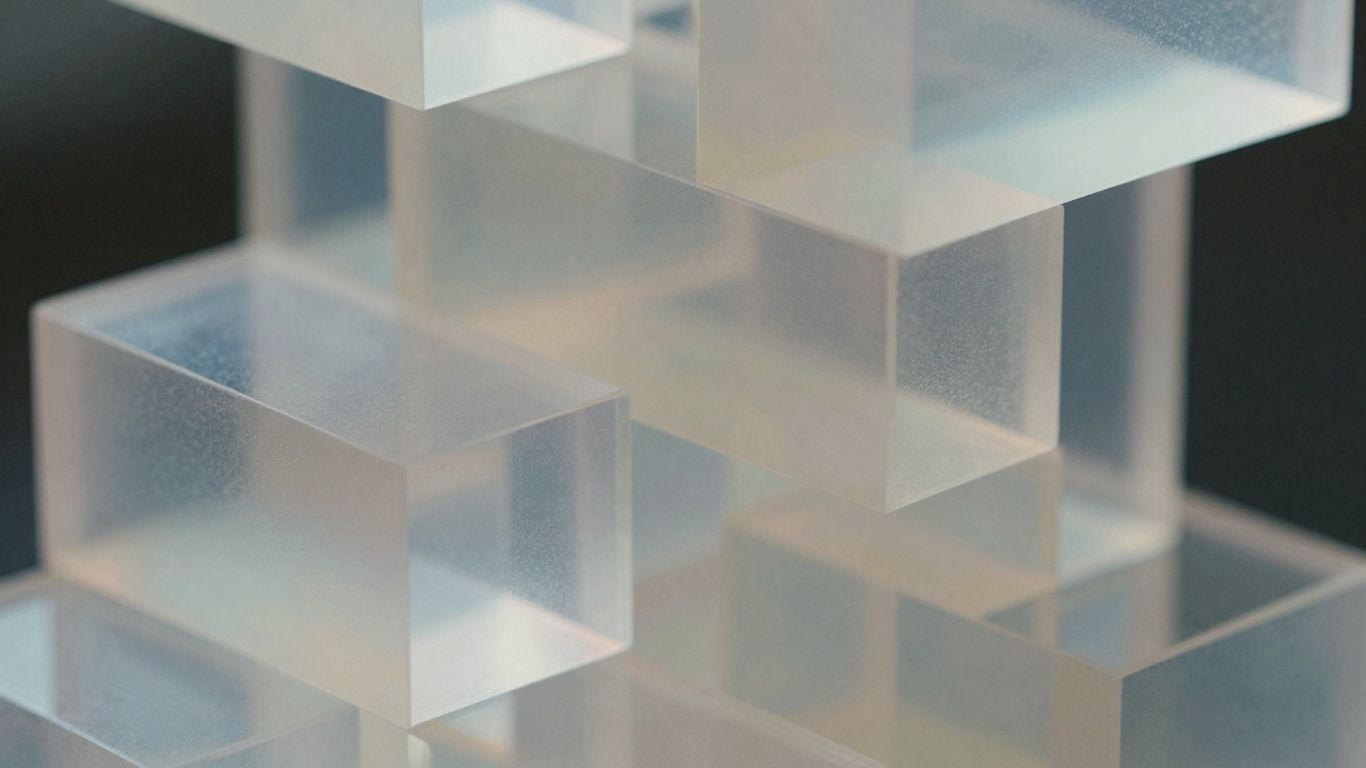 Abstract geometric blocks representing data structure.