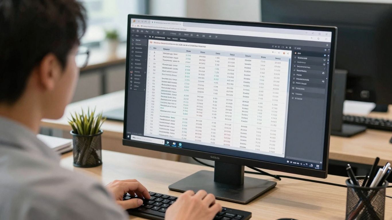 Marketing report analysis in a professional setting.