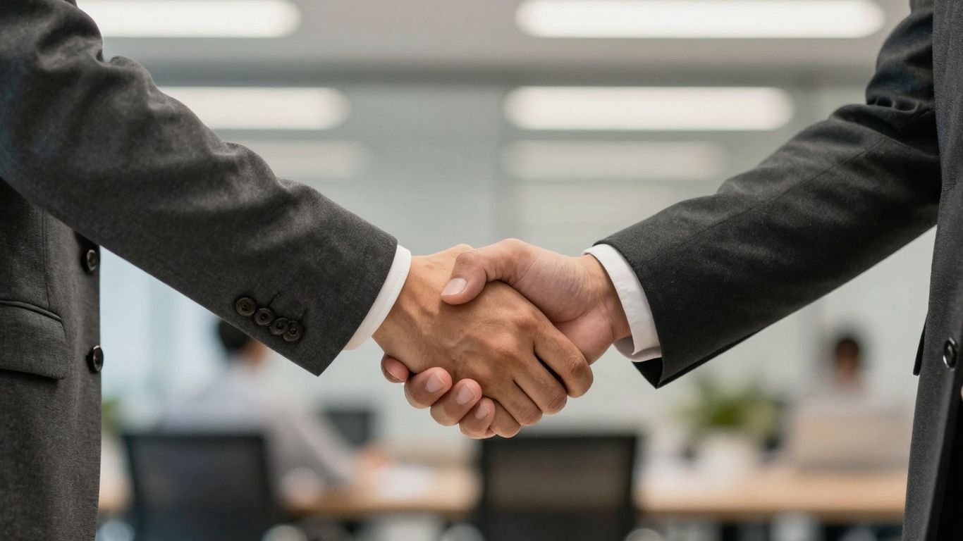Handshake symbolizing marketing agency partnership and strategy.