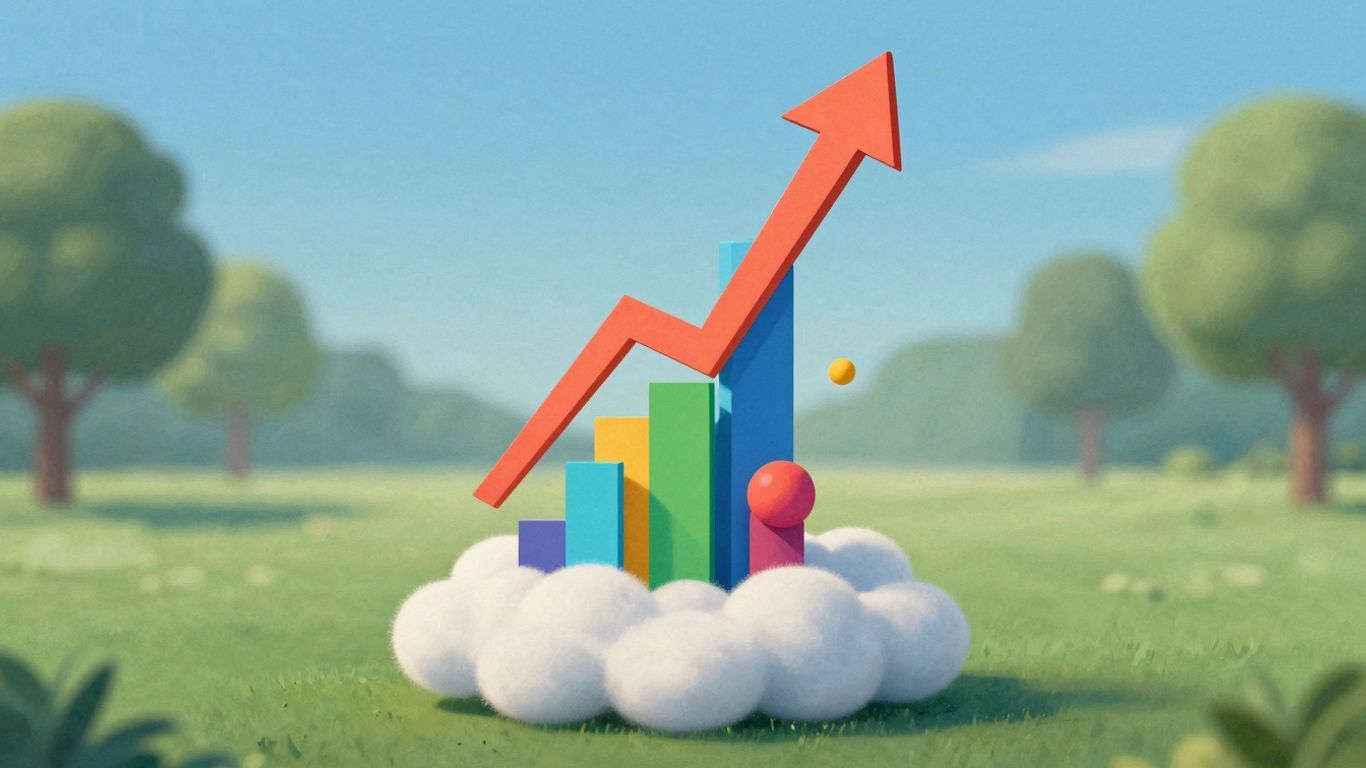 Upward arrow symbolizing marketing growth and efficiency.