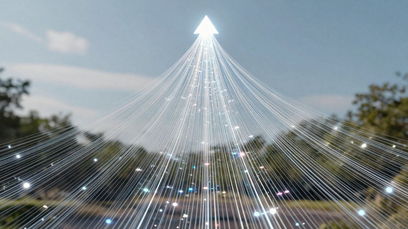 Data streams converging for unified marketing insights.