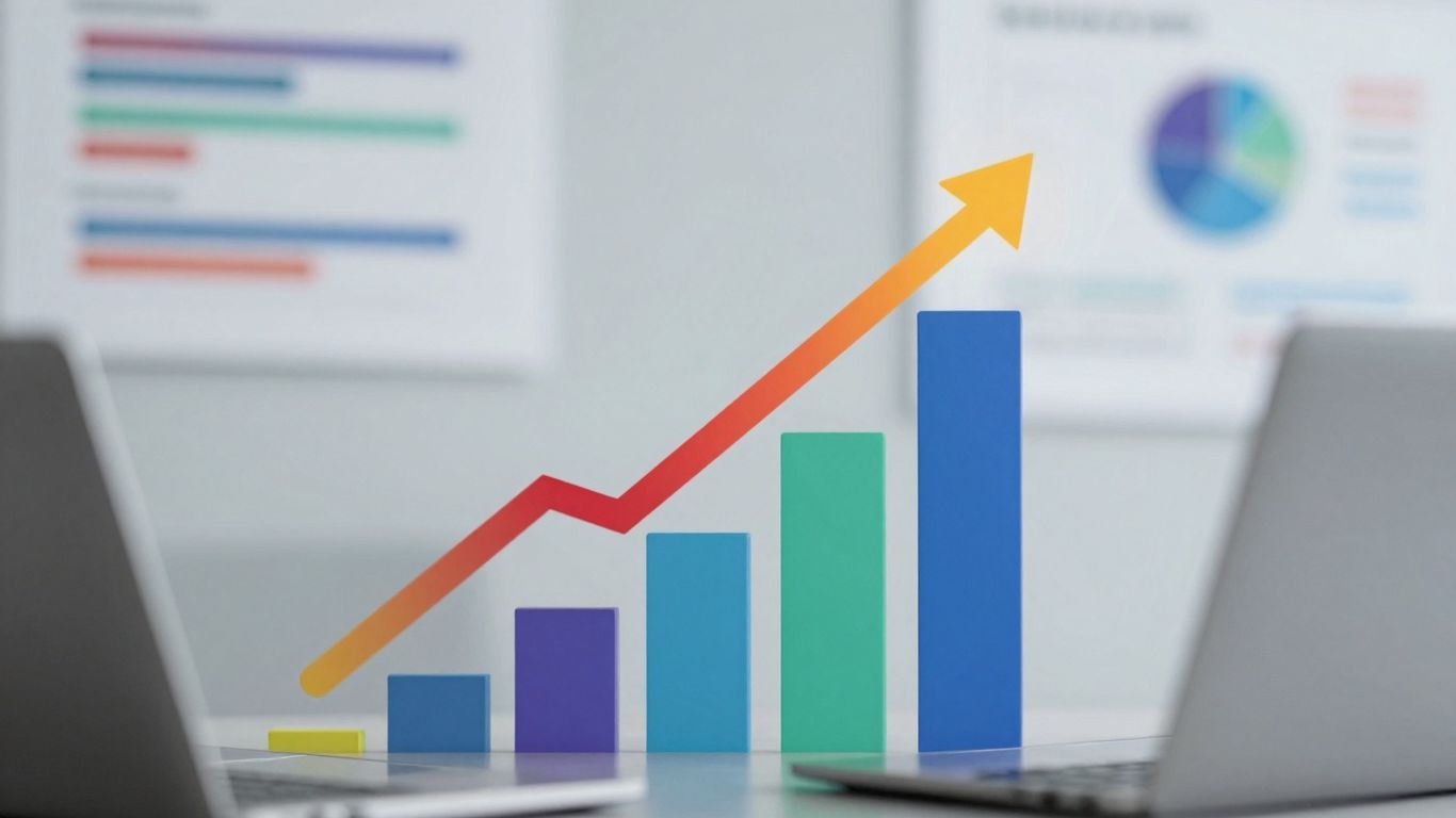 Abstract visual of campaign optimization and success.