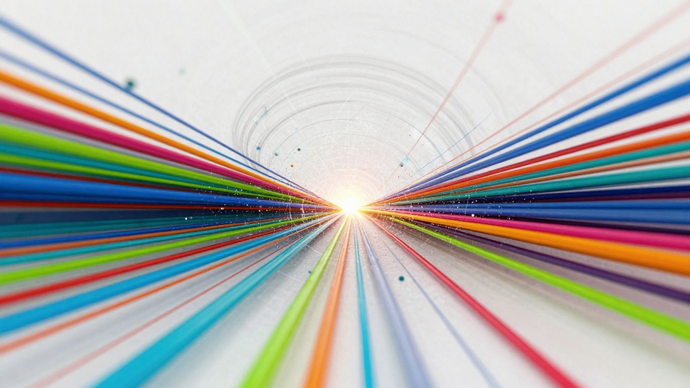 Abstract visual of interconnected pathways and data streams.