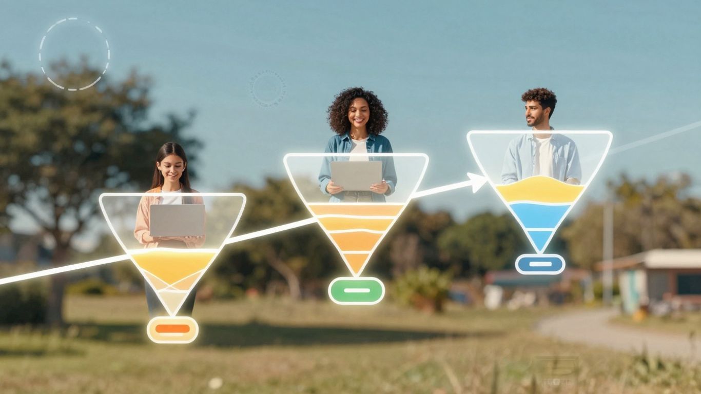 Website funnel with clear user journey and engagement.
