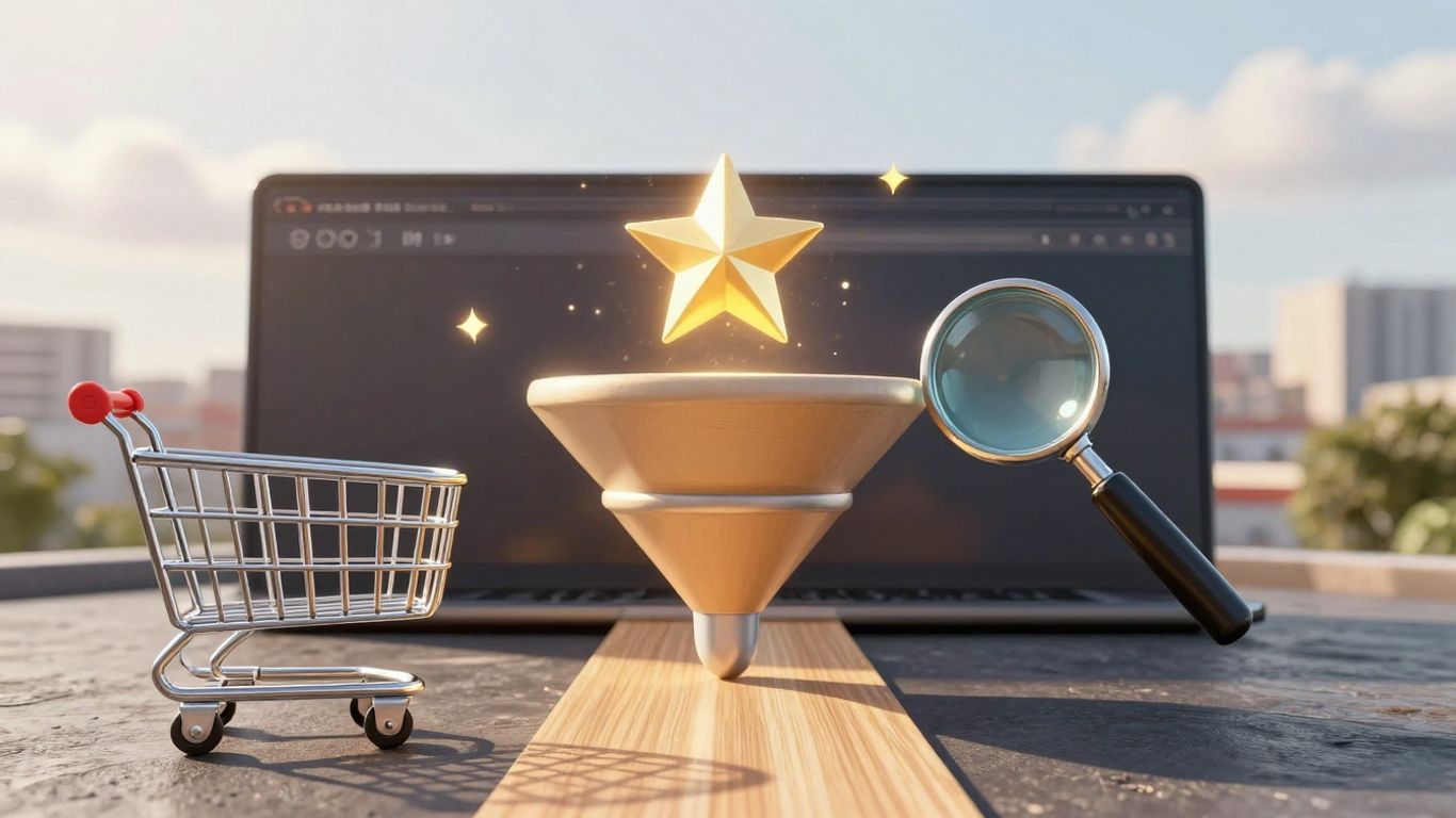 Website funnel with progress and success elements.