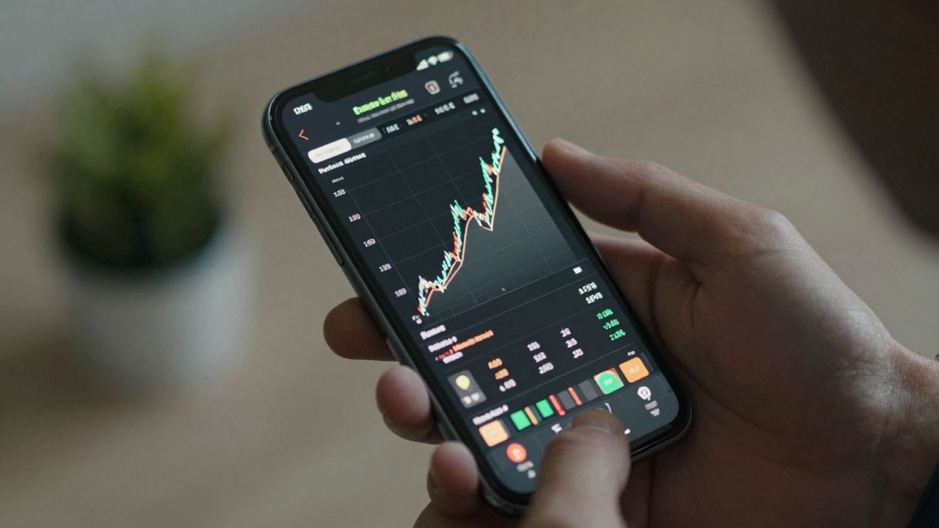 Financial chart on a smartphone screen