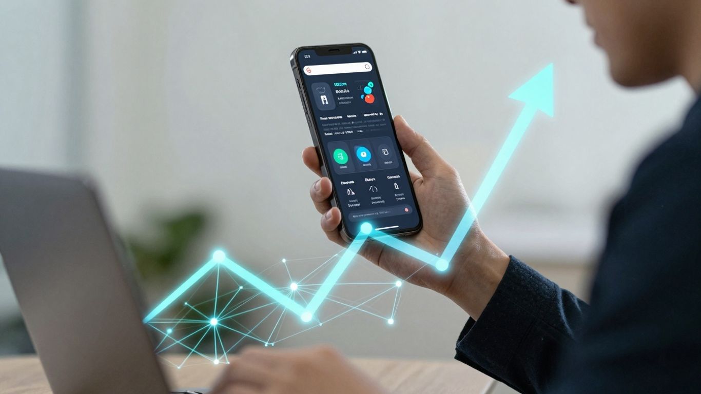 Digital advertising growth and success visualization.