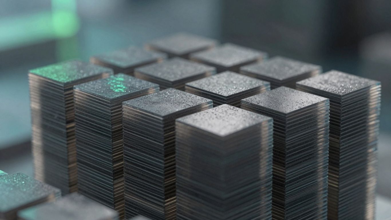 Abstract geometric data blocks stacked neatly.