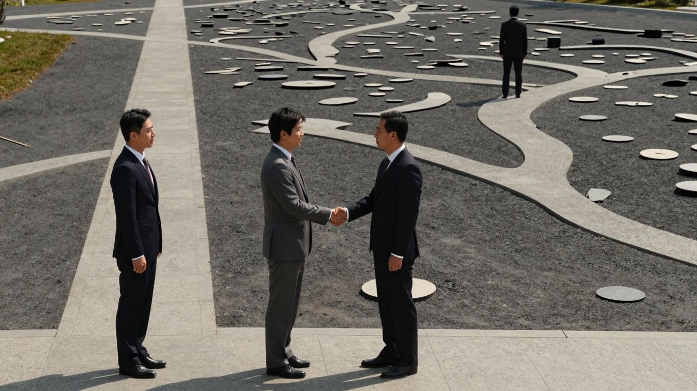 Two paths, one clear handshake, one complex.