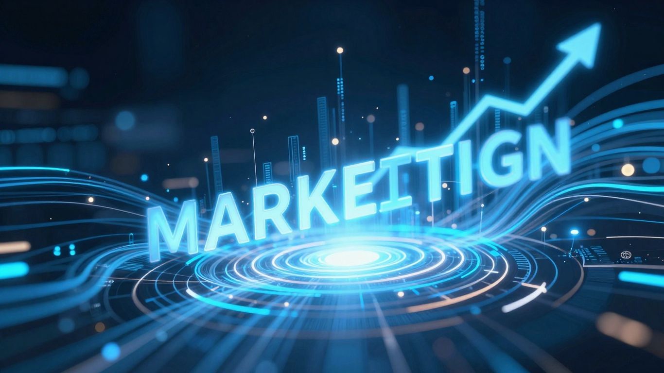 Marketing data streams converging into a central hub.