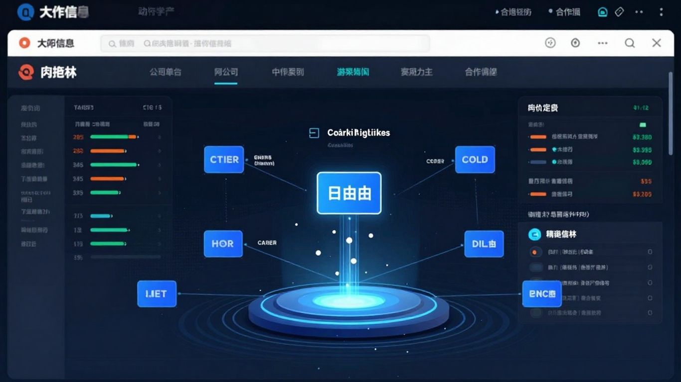 Digital ad operations dashboard with performance metrics and data streams.