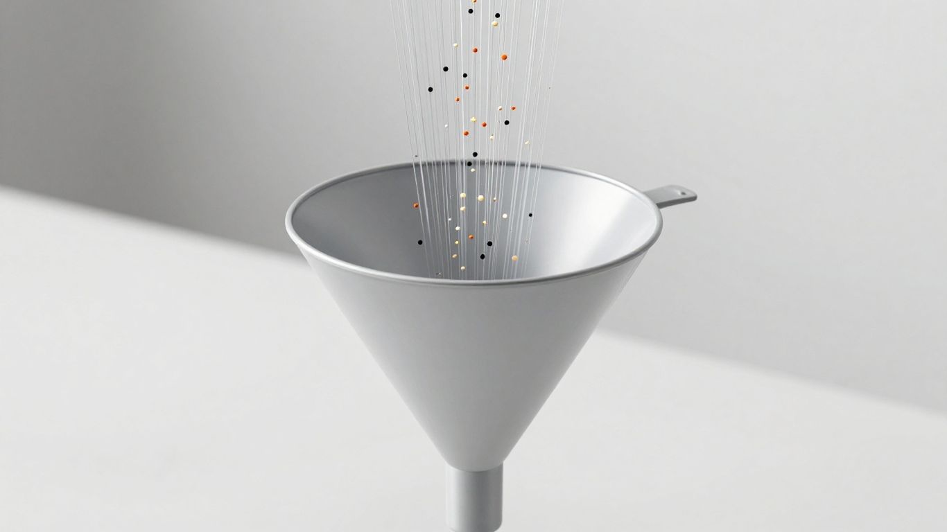 Data funnel processing information streams.