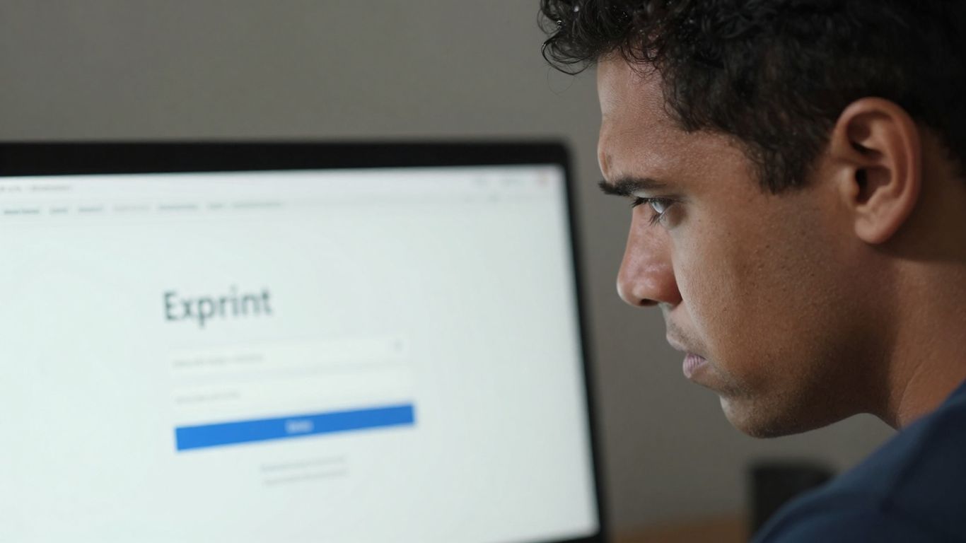 Frustrated user at computer with login error.