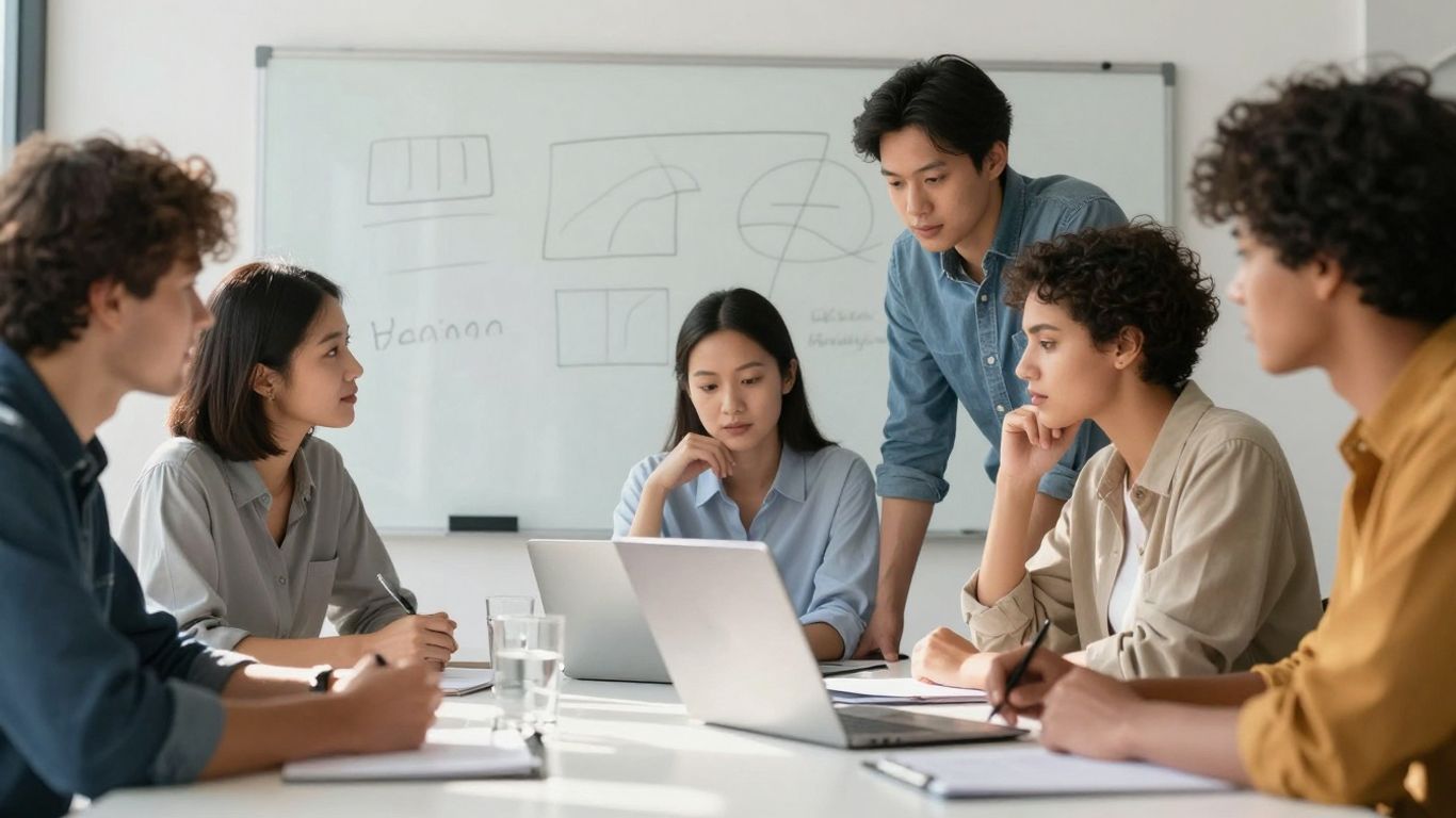 Team strategizing for advertising success