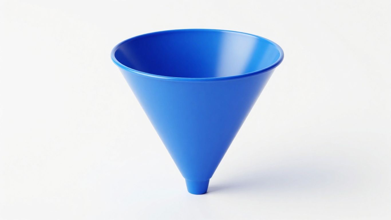 A blue funnel against a white background.