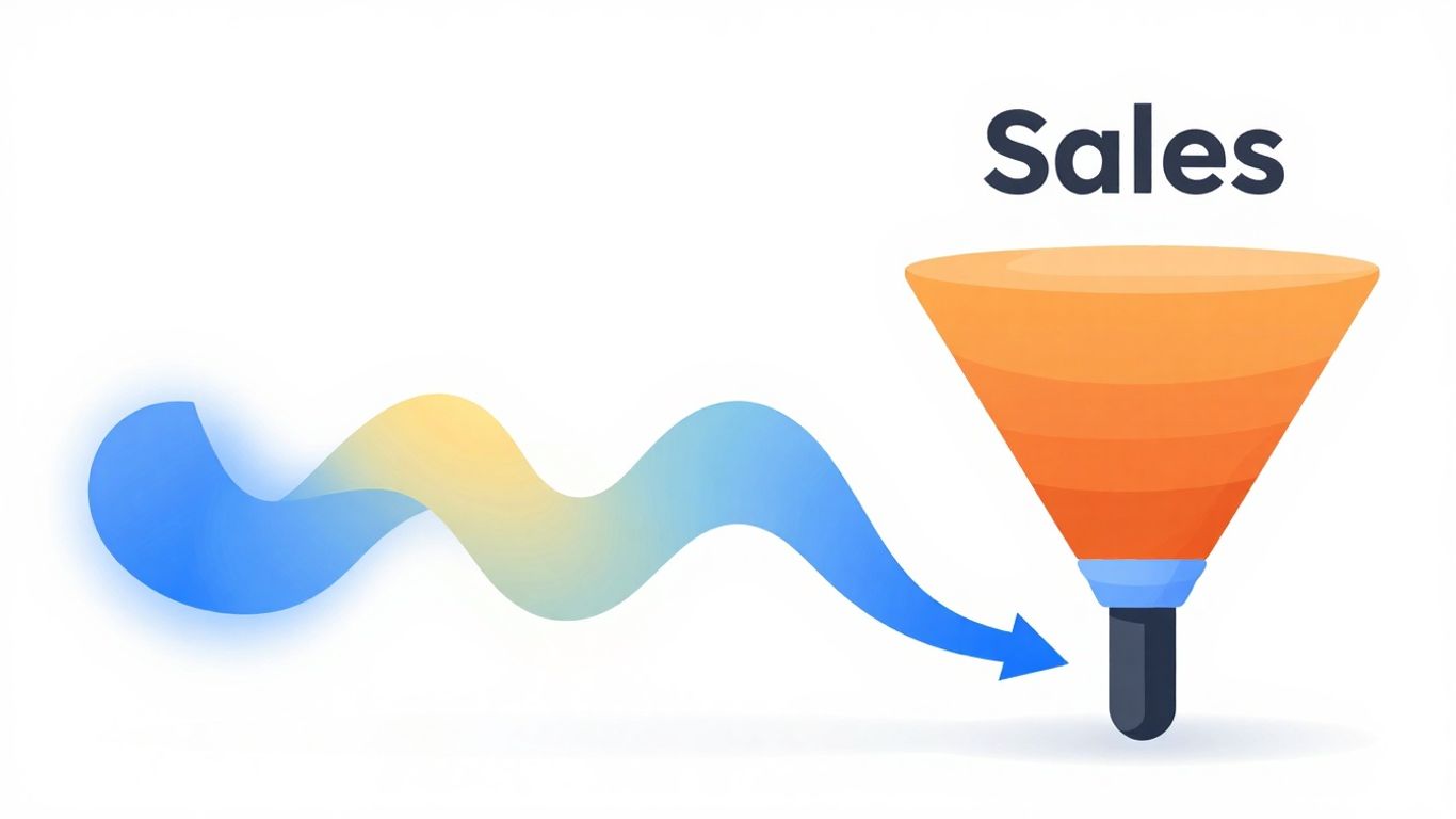 Visual representation of a sales funnel's progression.