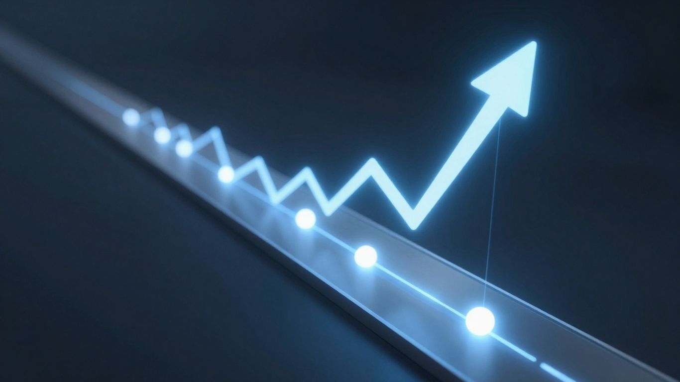 Automated sales funnel with glowing progression.