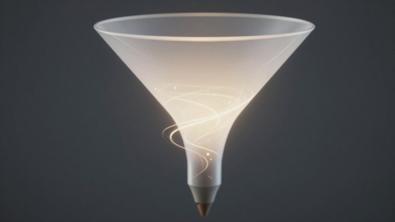 Abstract lead funnel with digital elements and growth