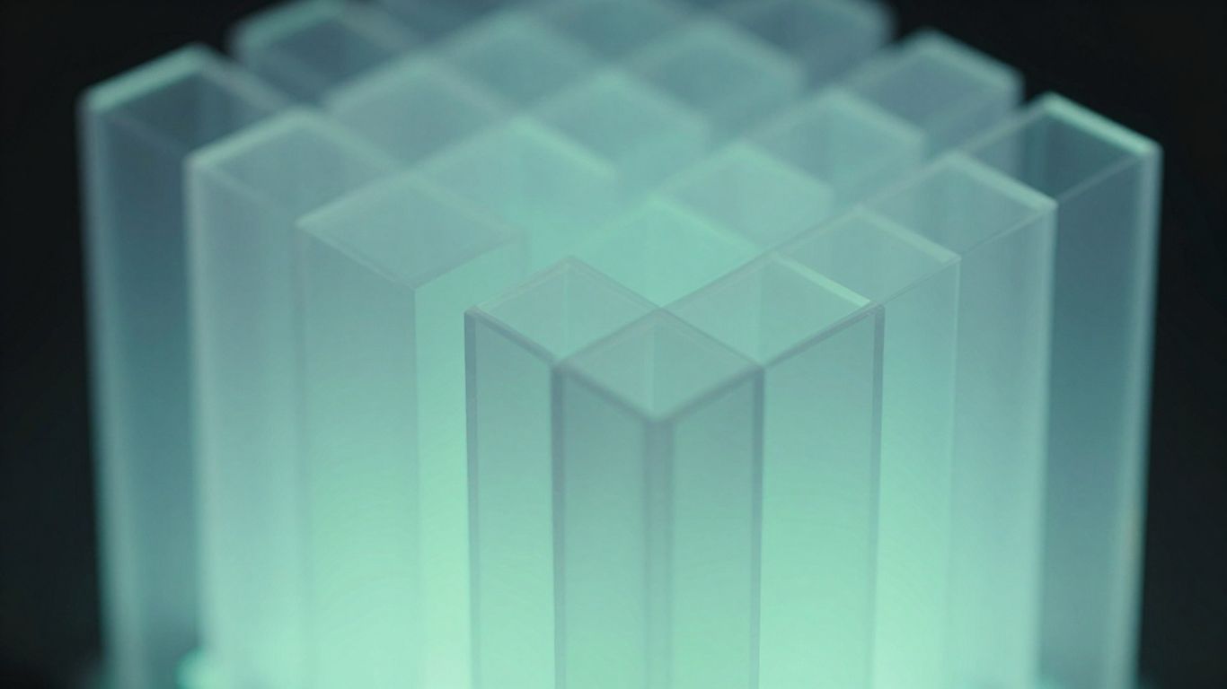 Abstract data blocks forming a layered structure.