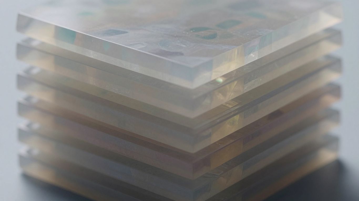 Abstract layers of data blocks resembling a gemstone.