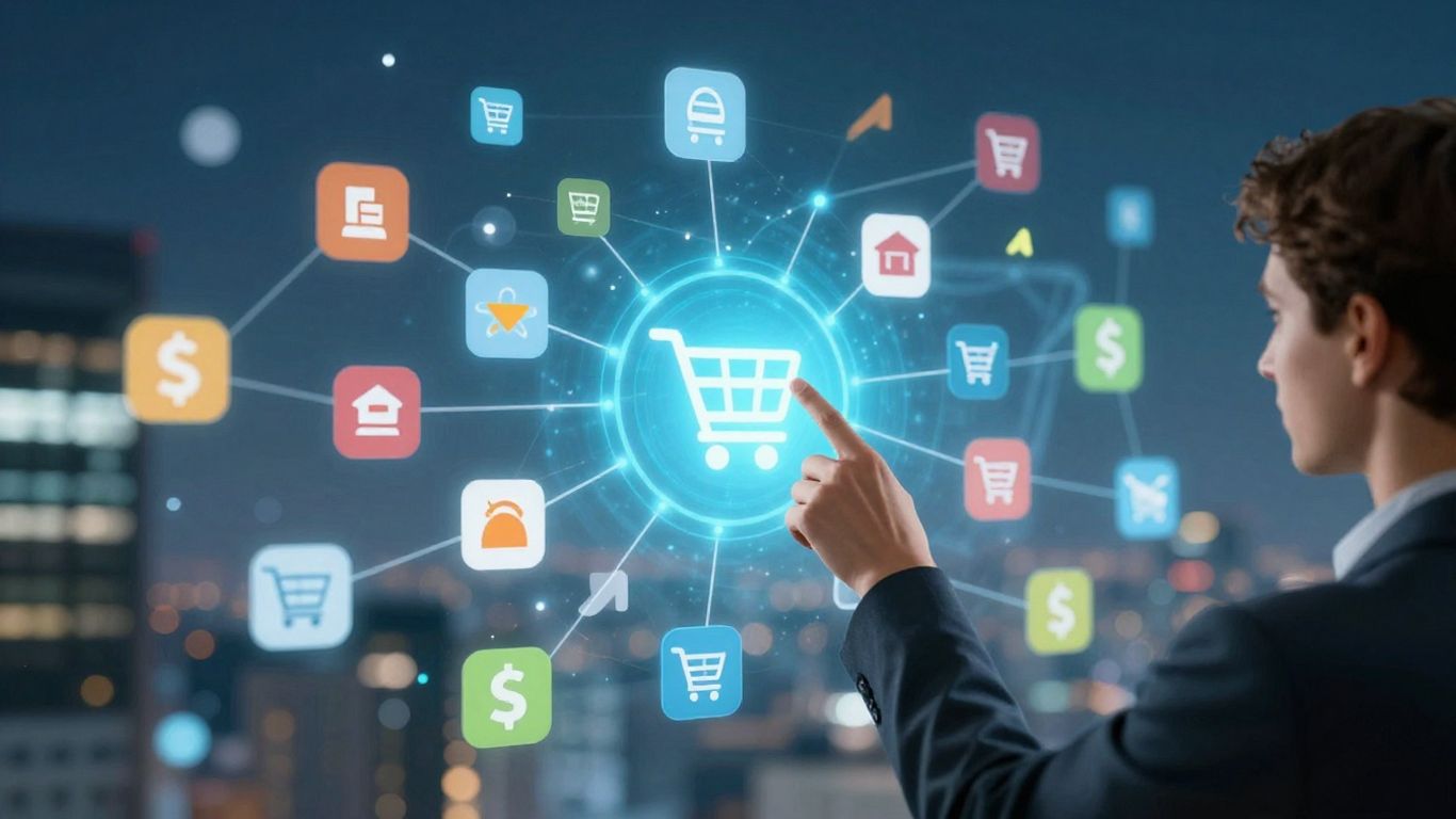 Affiliate marketing network with shopping carts and currency.