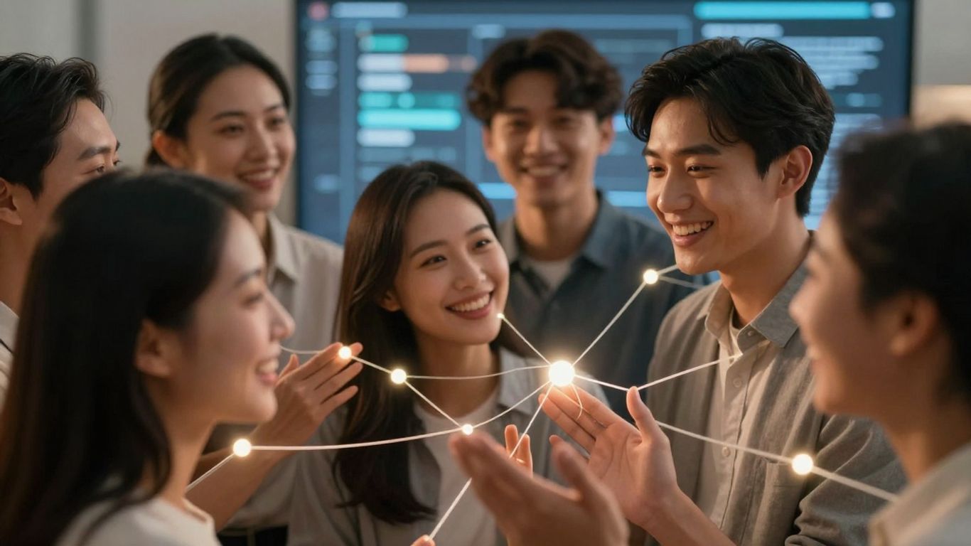 People connecting with personalized digital interactions.