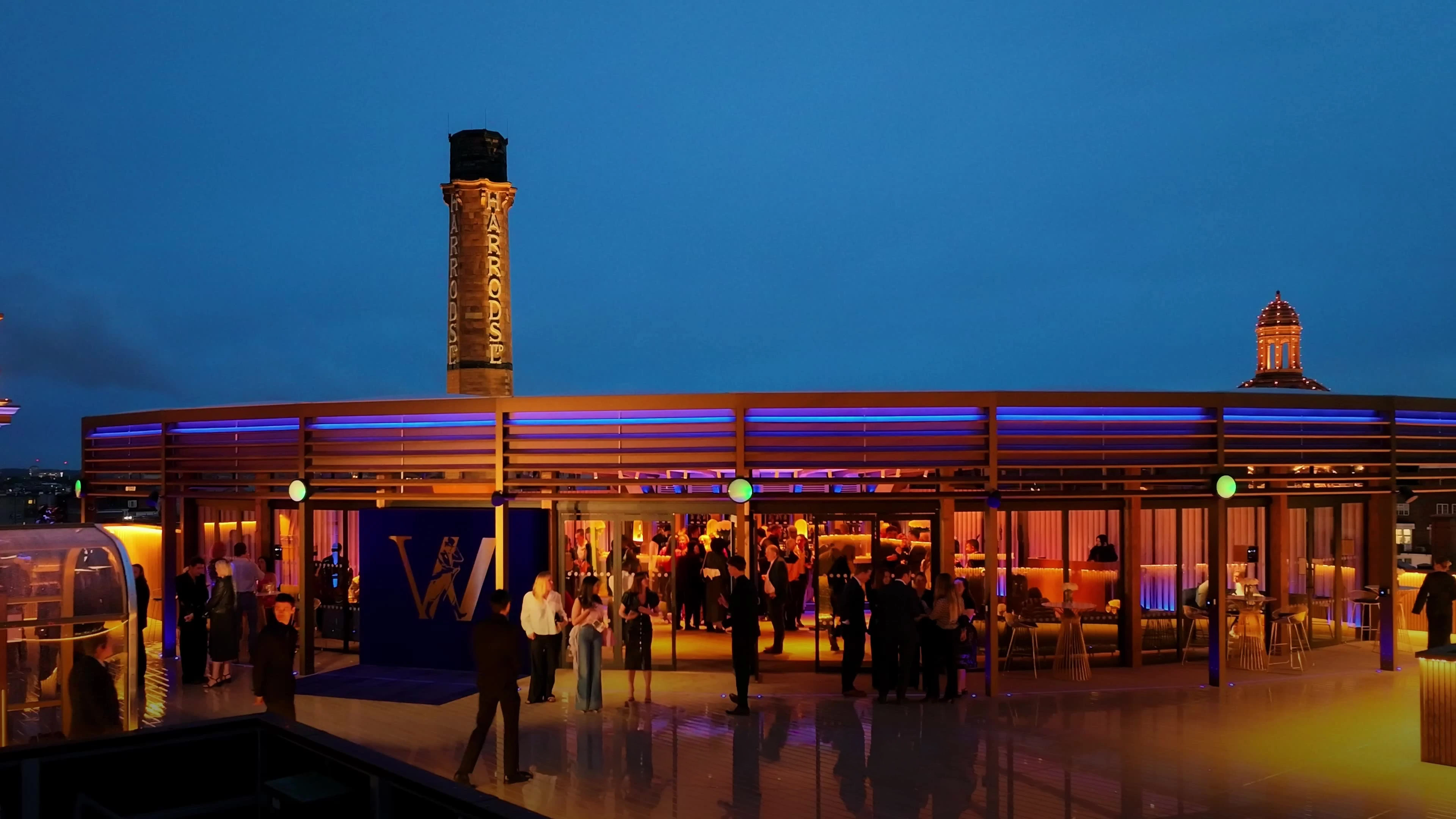 Wide frame of the Johnnie Walker Vault Helideck event