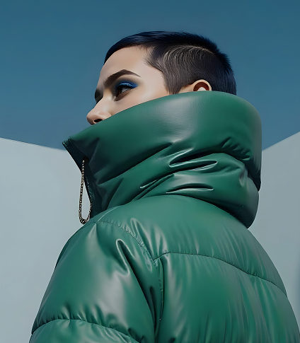 Arctic Green Puffer Jacket – Bold, Insulated