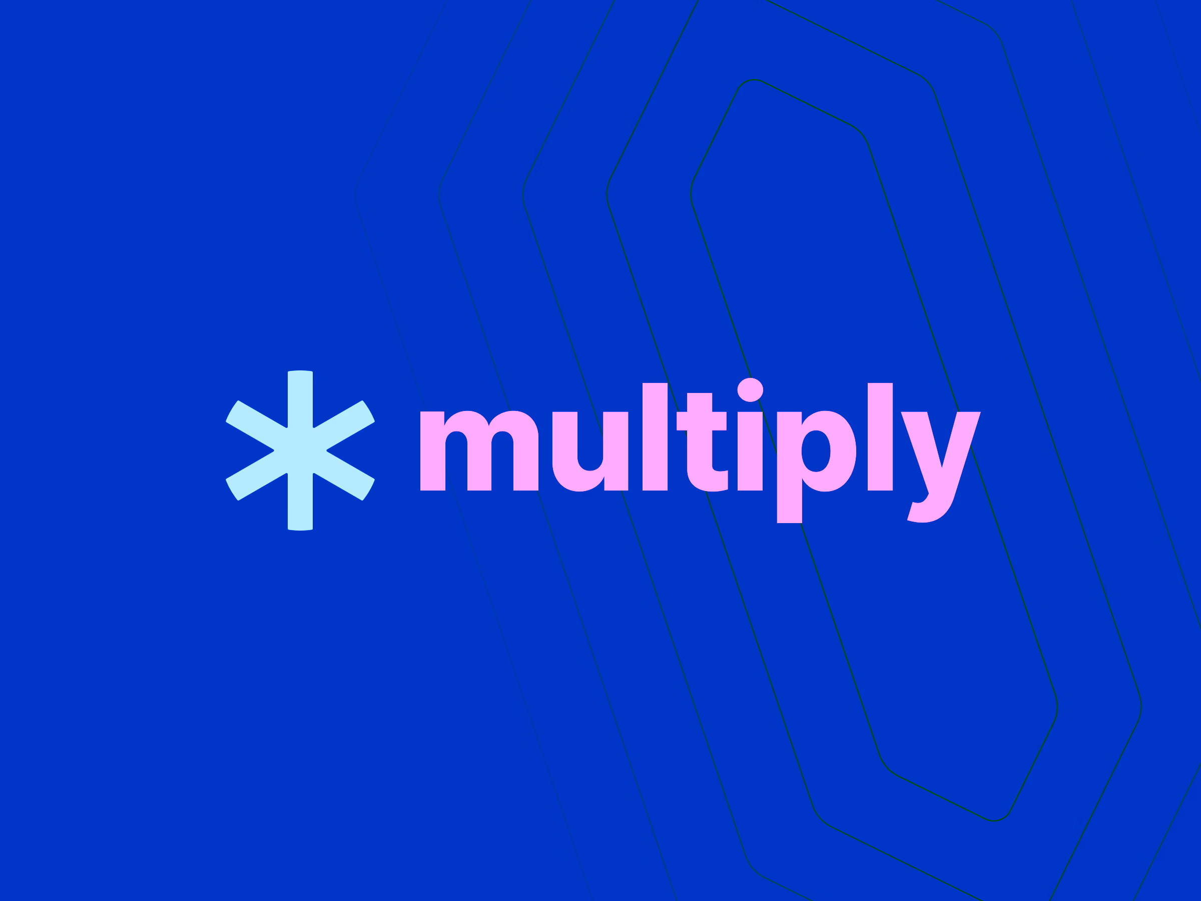 Multiply logo with a blue asterisk symbol and white text on a blue background.