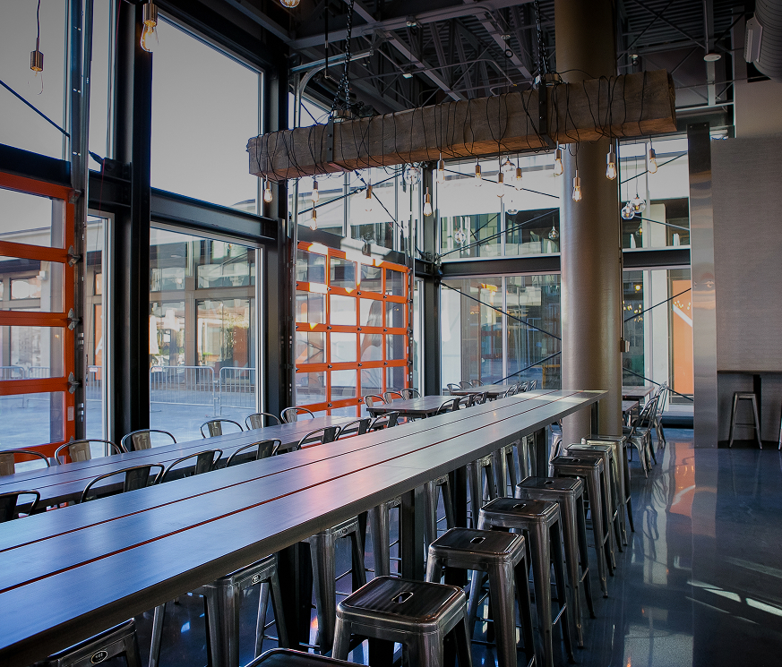 Empty food hall table