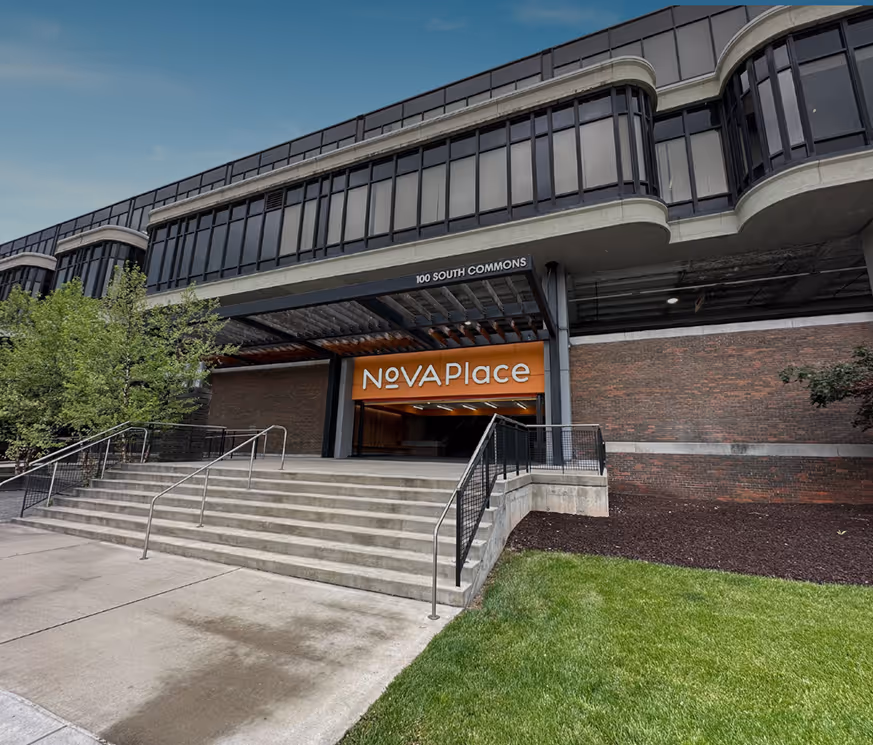 Outdoor stairs leading to Nova Place office building entrance