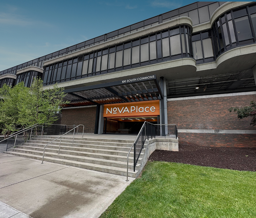Outdoor stairs leading to Nova Place office building entrance