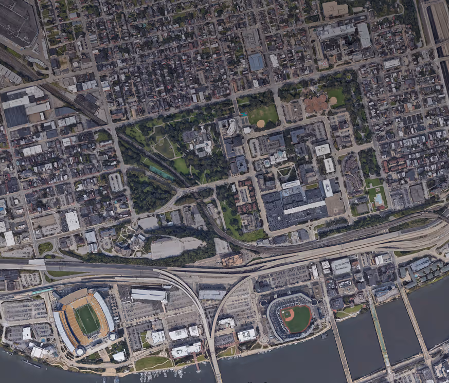 map view of Nova Place campus in Pittsburgh