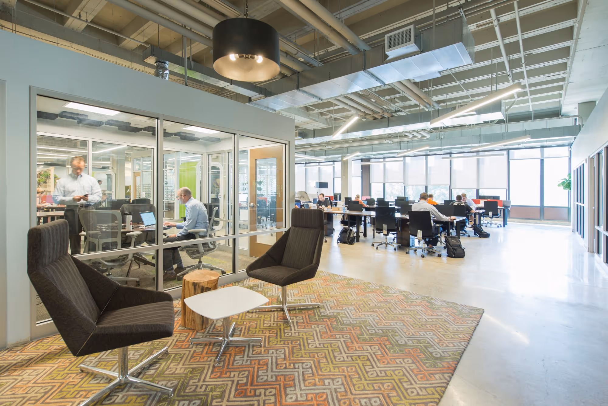 Image of seating in a lobby or coworking space.