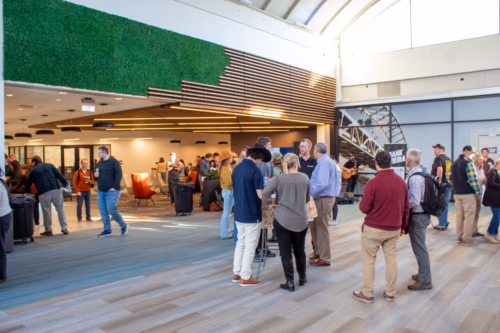 Image of people enjoying the Fall Fest Happy Hour.