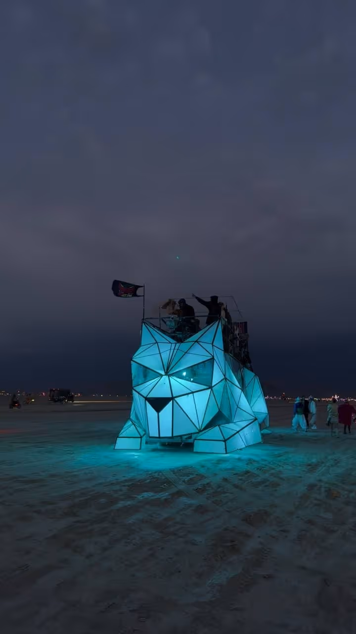 Glowing Saboku at night