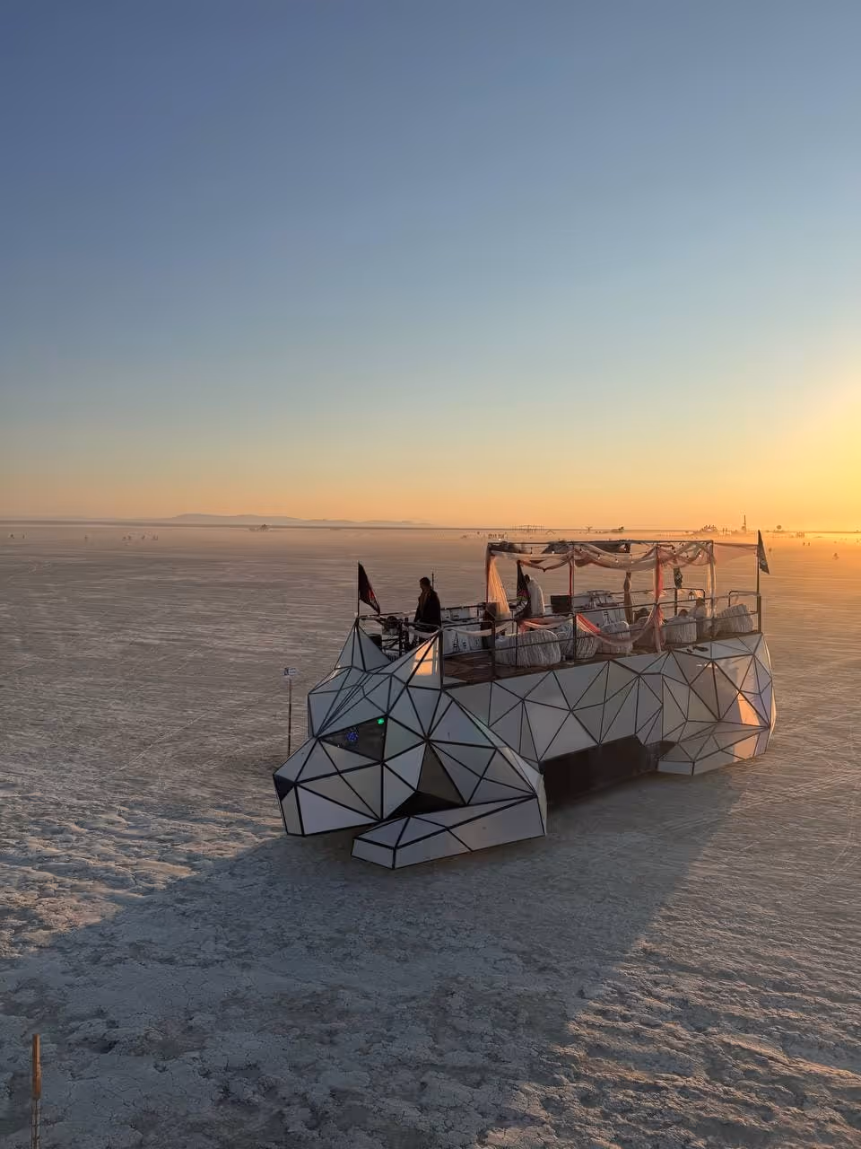 Saboku art car at sunset