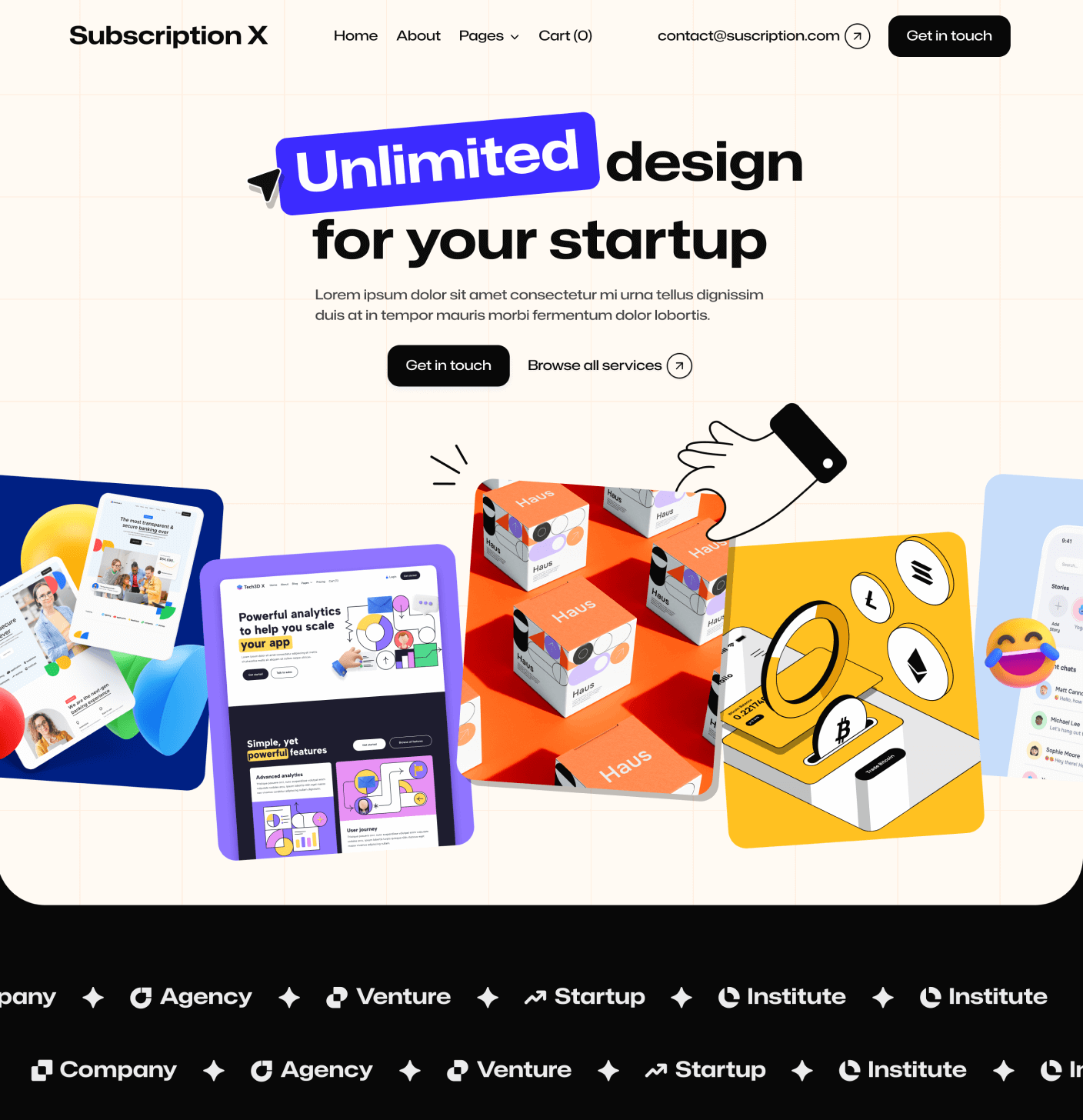 Subscription X - Home V2 Main Page Unlimited Design Agency Webflow Template