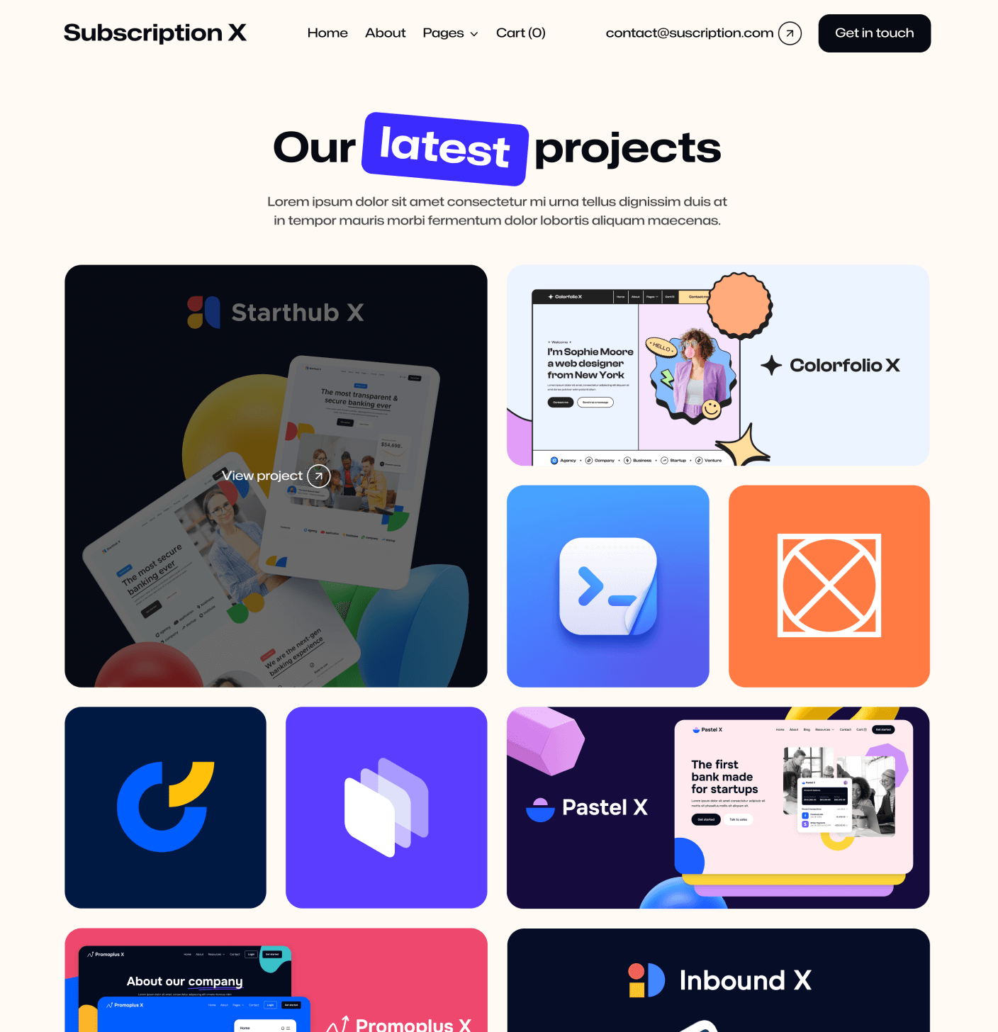 Subscription X - Portfolio Main Page Unlimited Design Agency Webflow Template