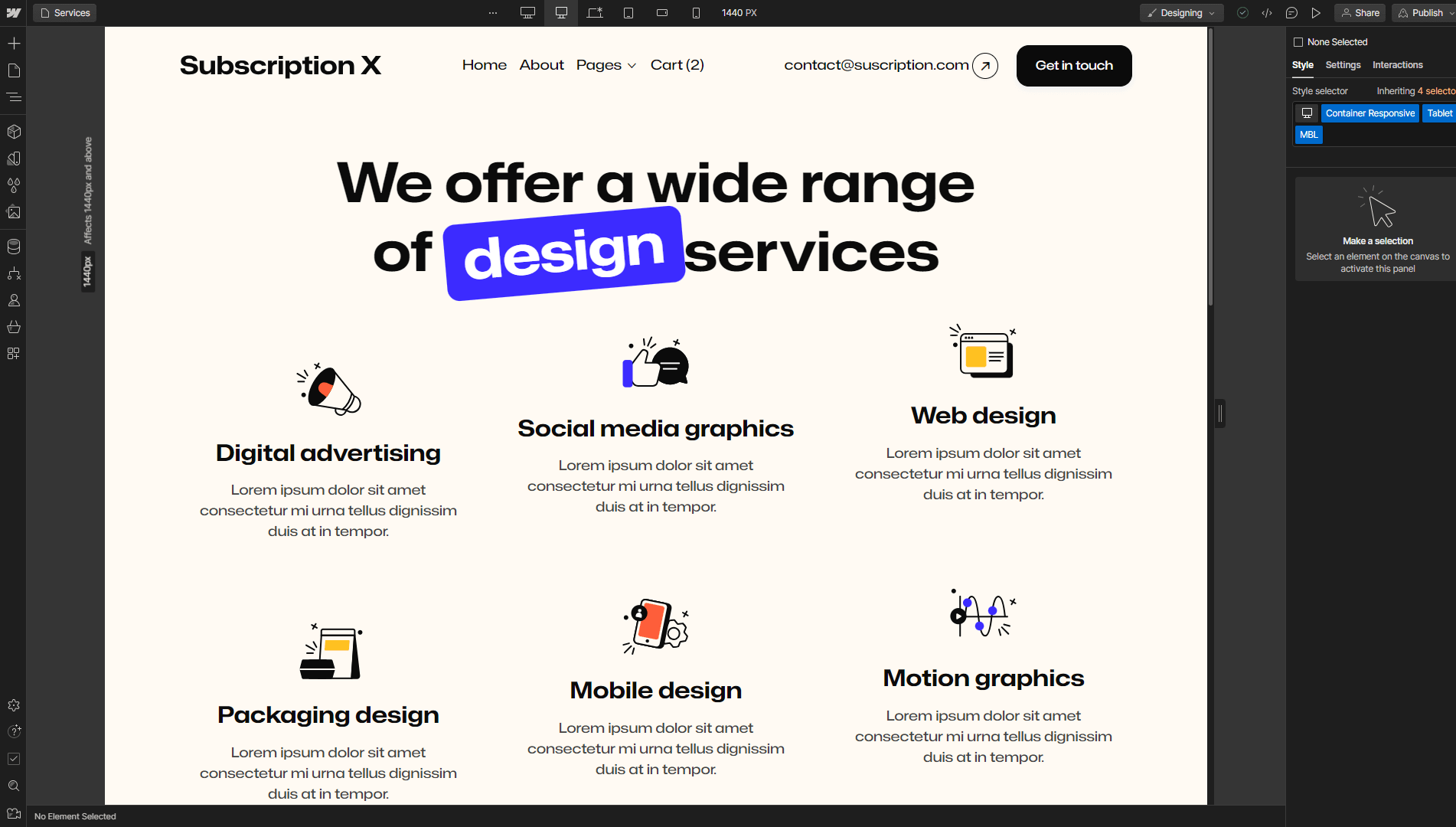 Subscription X - Webflow Template And UI Kit Icons And Graphics