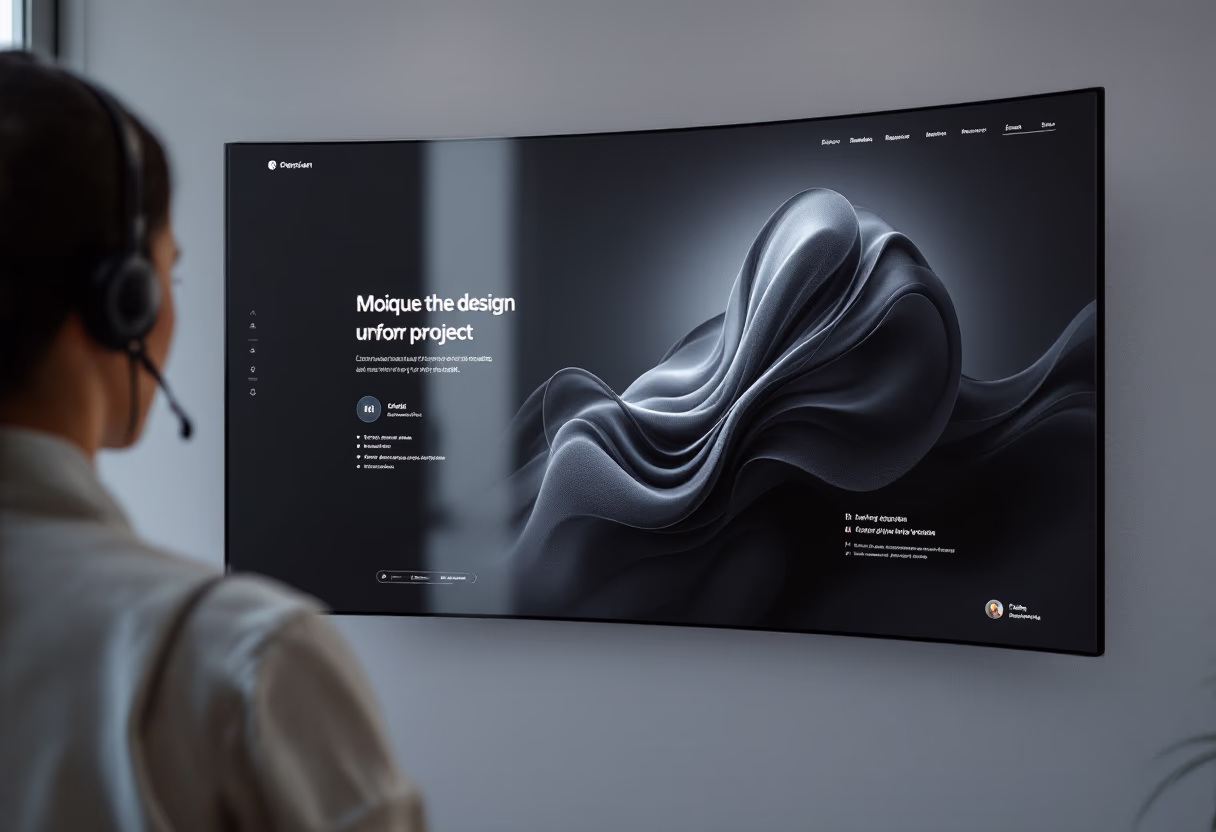 image of a customer service representative working in a digital interface environment [digital project]