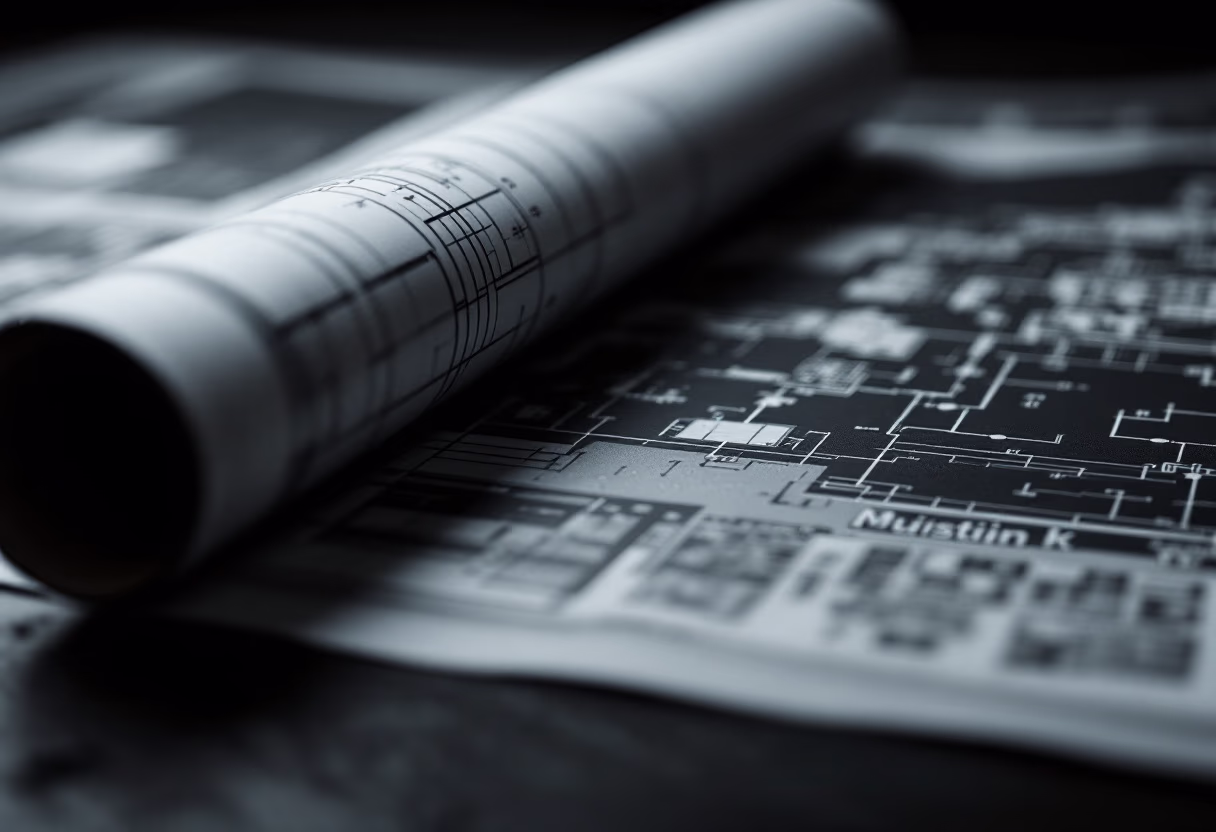 image of blueprint for general contractor