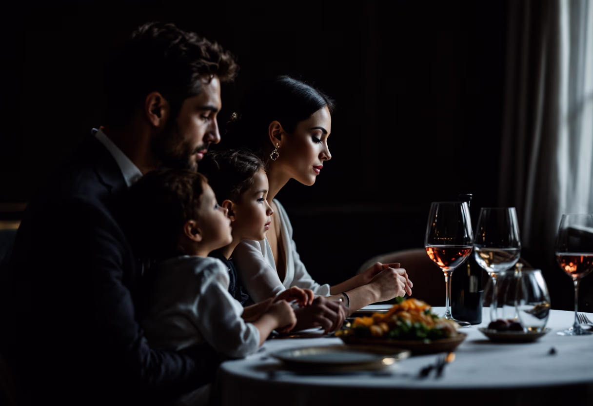 image of a family dining at the restaurant (for an italian restaurant)