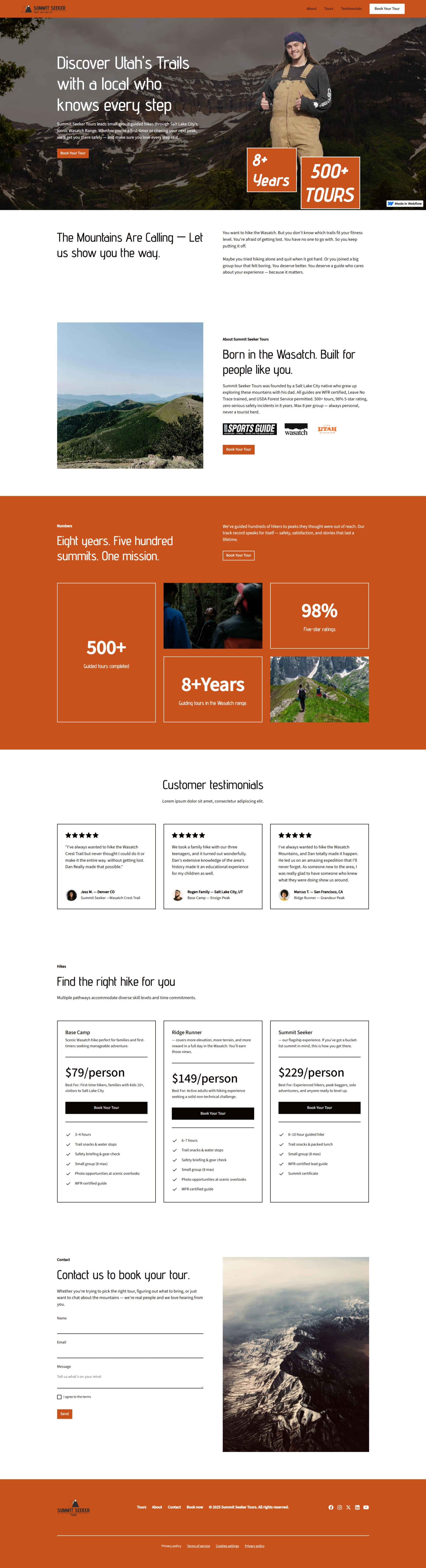 mockup of company website