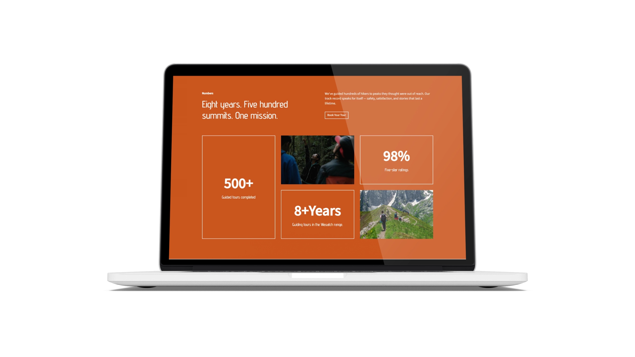 mockup of laptop site view