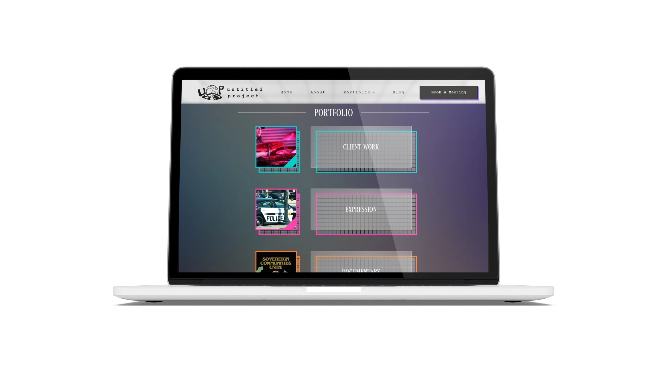 mockup of laptop site view